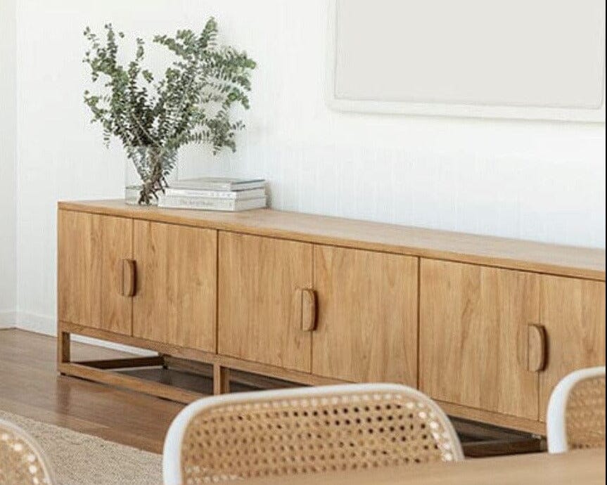 Flynn Natural Teak Entertainment Unit - 200cm & 300cm Sizes Sun Republic 