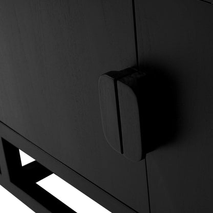 Flynn Teak Entertainment Unit - Black 