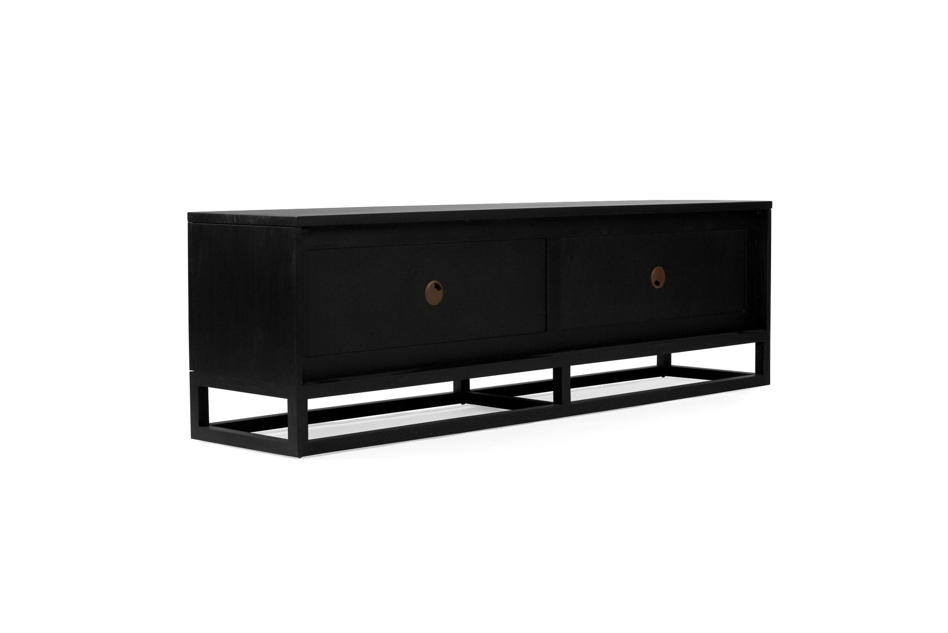 Flynn Teak Entertainment Unit - Black - 200cm & 300cm Sizes Sun Republic 