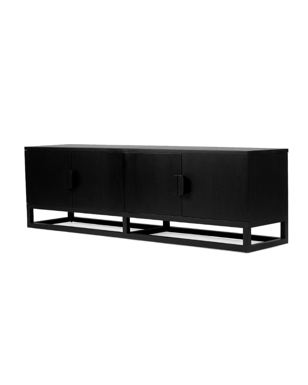 Flynn Teak Entertainment Unit - Black - 200cm & 300cm Sizes Sun Republic 