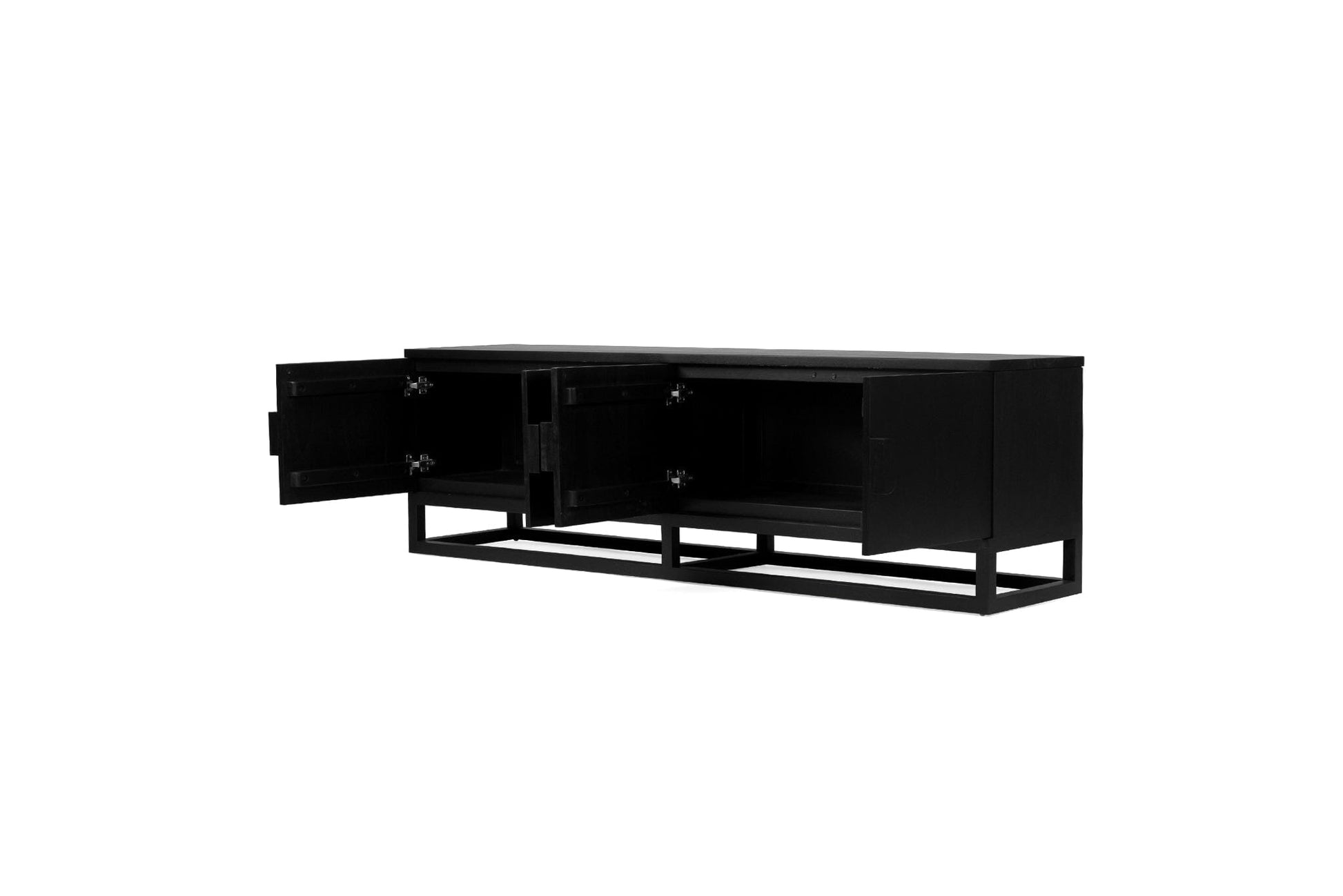 Flynn Teak Entertainment Unit - Black - 200cm & 300cm Sizes Sun Republic 