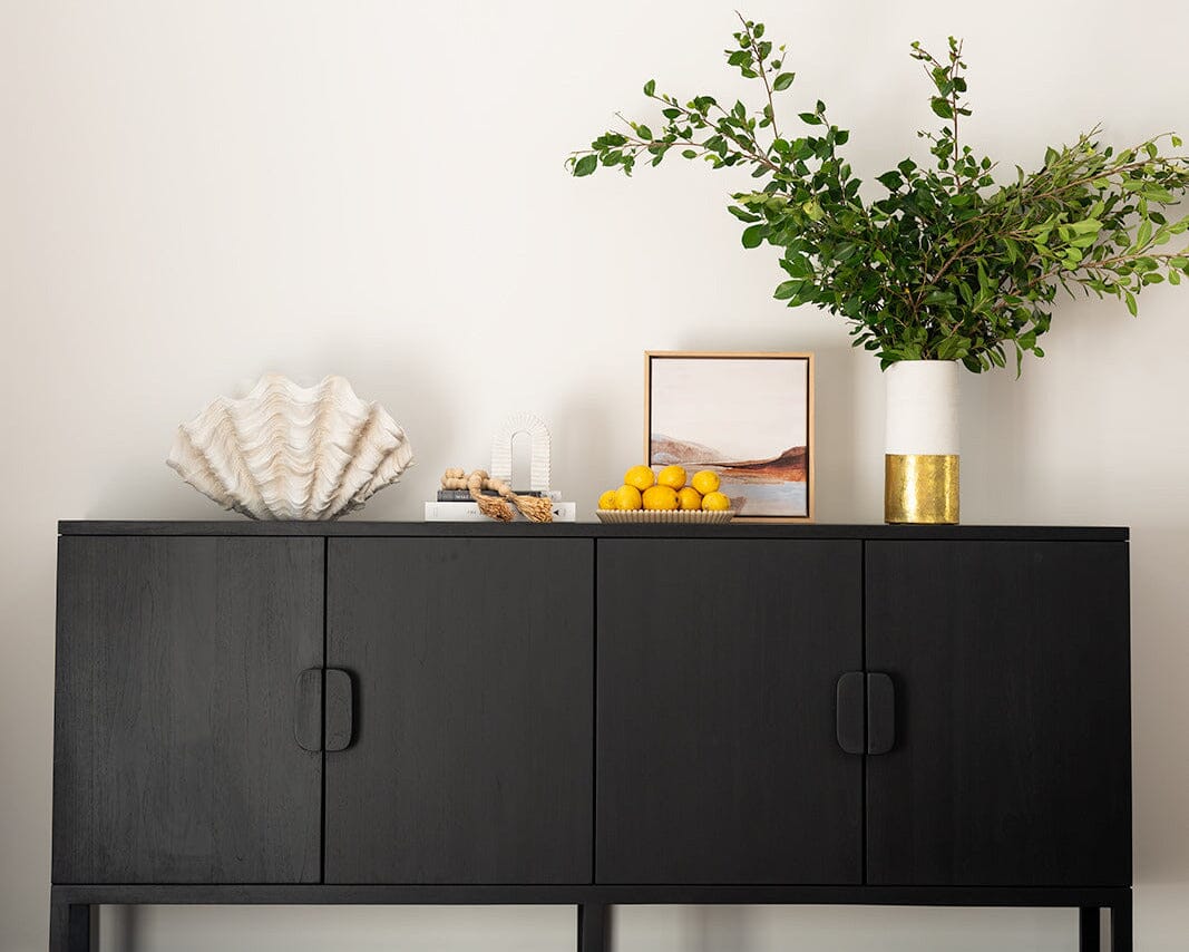 Flynn Teak Sideboard - Black | 200cm 4 Door Sun Republic 