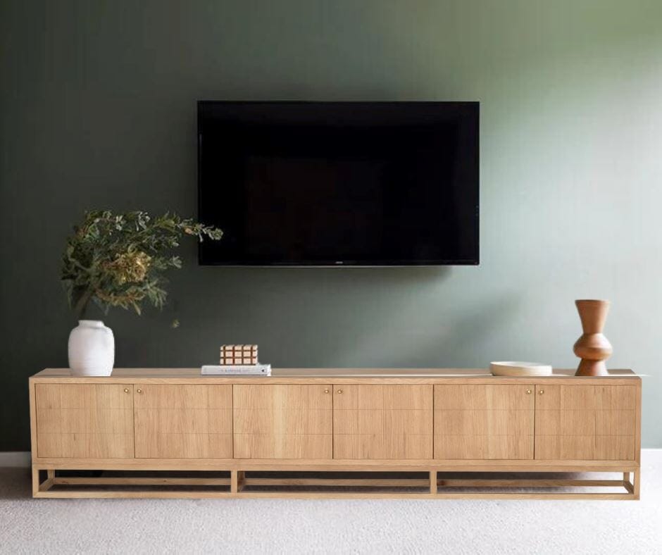 Freya American Oak TV Entertainment Unit - Six Door Sun Republic 