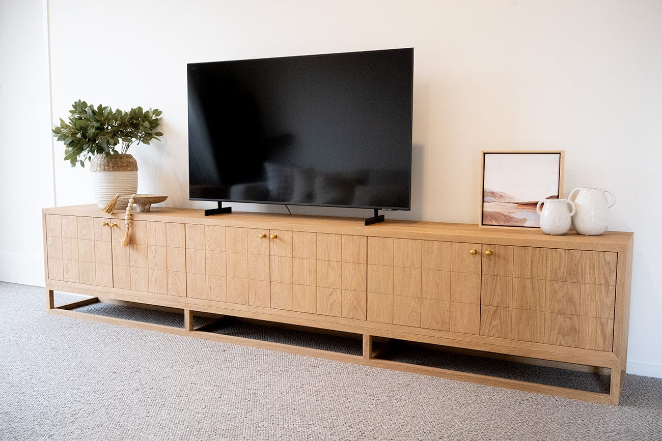 Freya American Oak TV Entertainment Unit - Six Door Sun Republic 