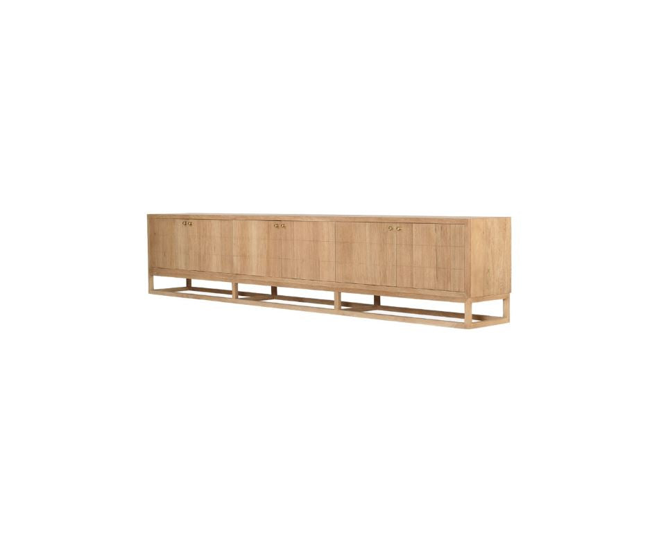 Freya American Oak TV Entertainment Unit - Six Door Sun Republic 