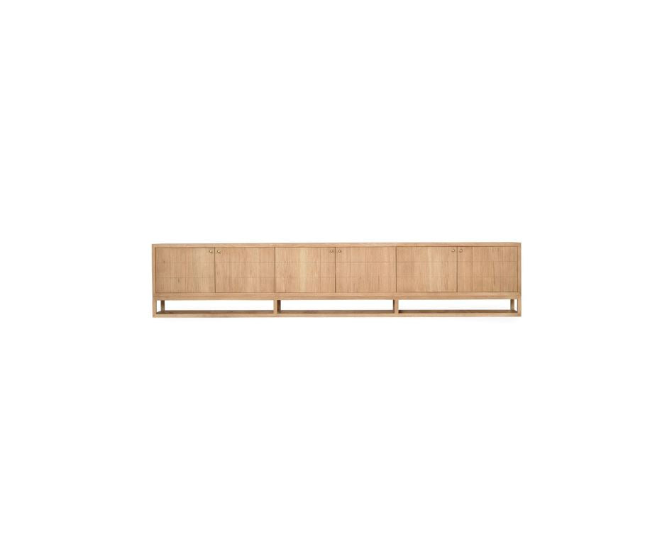 Freya American Oak TV Entertainment Unit - Six Door Sun Republic 