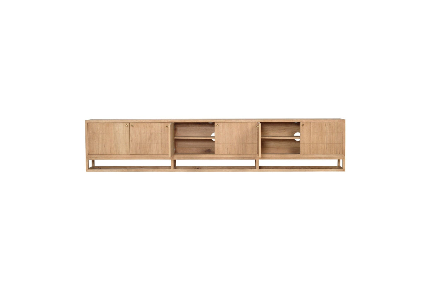 Freya American Oak TV Entertainment Unit - Six Door Sun Republic 