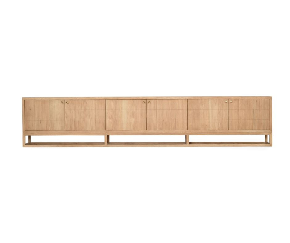 Freya American Oak TV Entertainment Unit - Six Door Sun Republic 