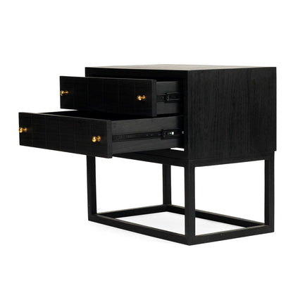 Freya Black Bedside Table Nightstand Sun Republic 