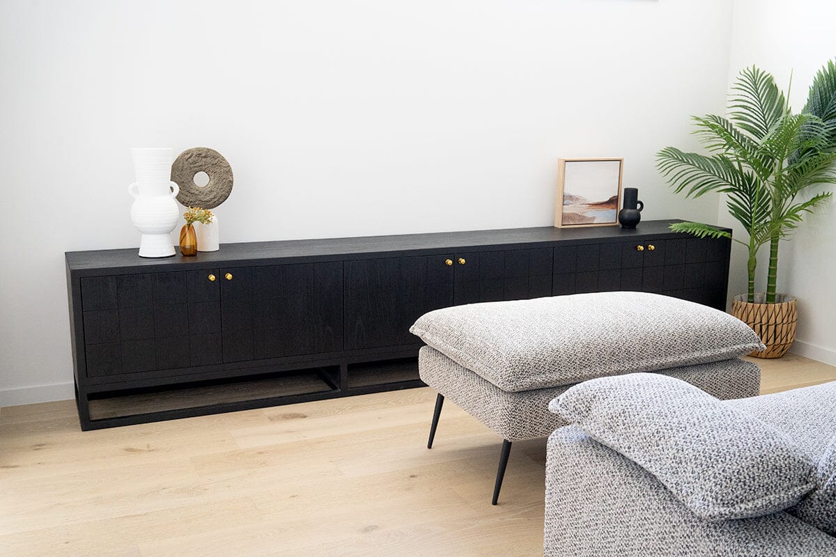 Freya Black Entertainment Unit - 300cm | 6 Door Sun Republic 