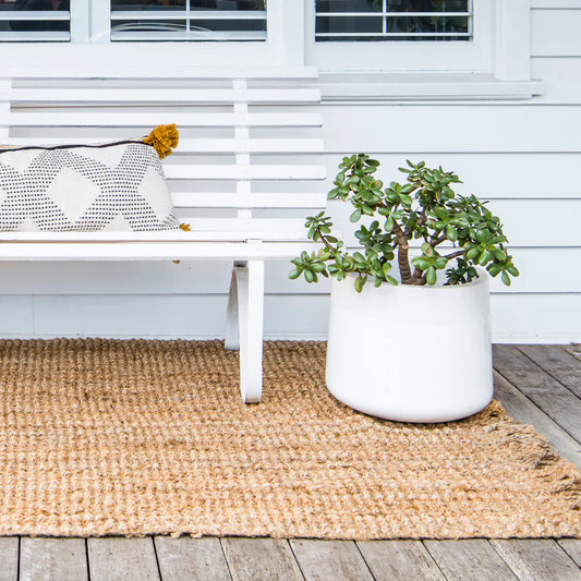 Fringed Natural Jute Floor Rugs & Runners Zebra 