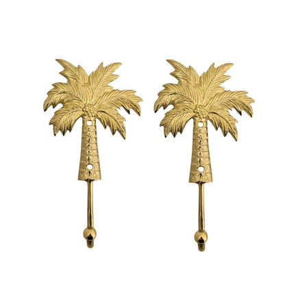 Gold Brass Palm Tree Hook - Large Sun Republic 