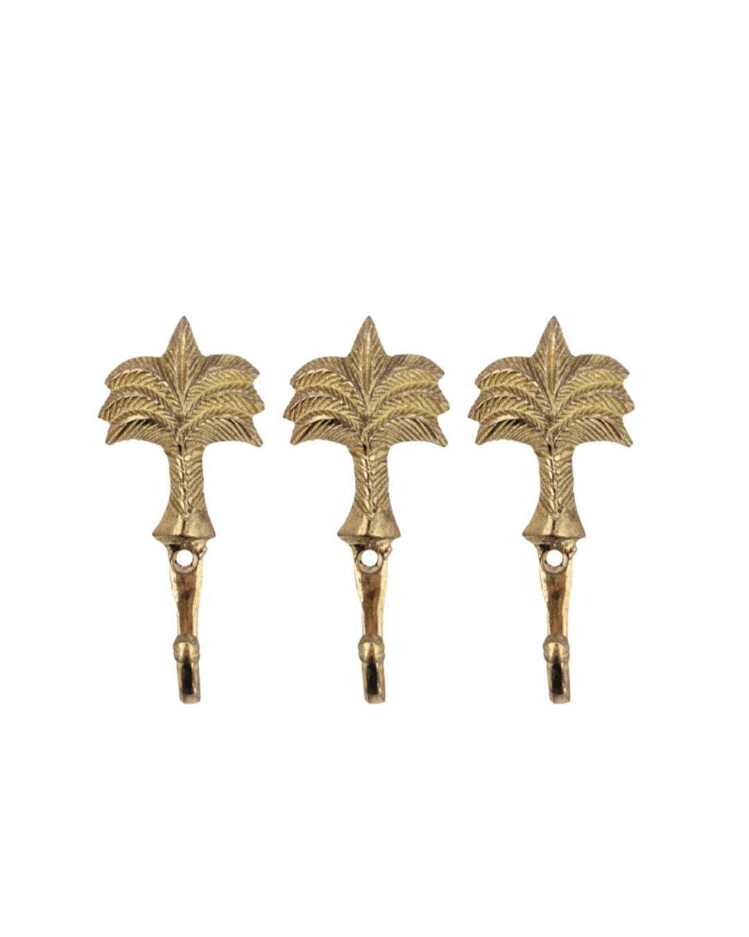 Gold Brass Palm Tree Wall Hook - Small Sun Republic 