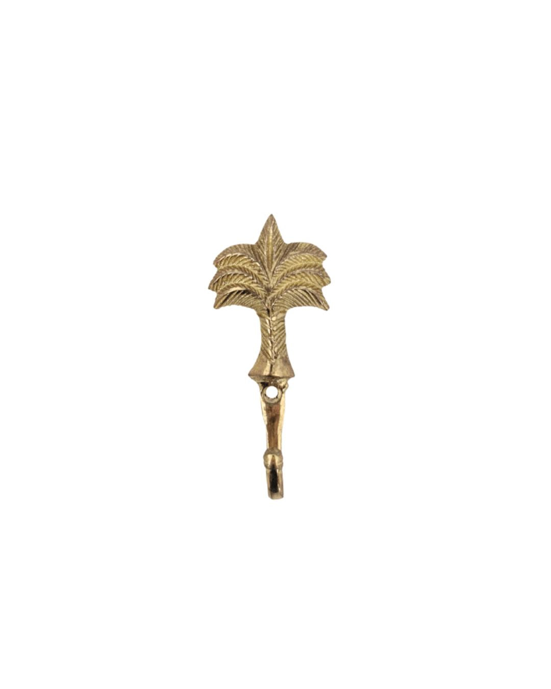 Gold Brass Palm Tree Wall Hook - Small Sun Republic 