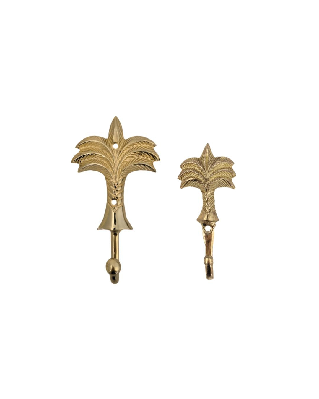 Gold Brass Palm Tree Wall Hook - Small Sun Republic 