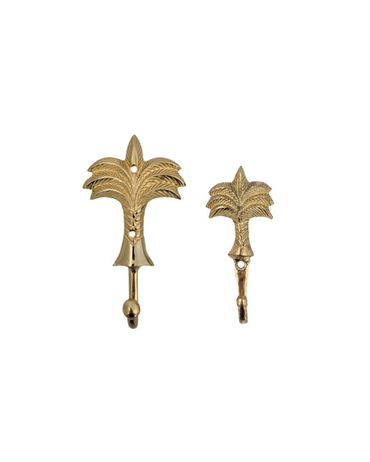 Gold Brass Palm Tree Wall Hook - Small Sun Republic 