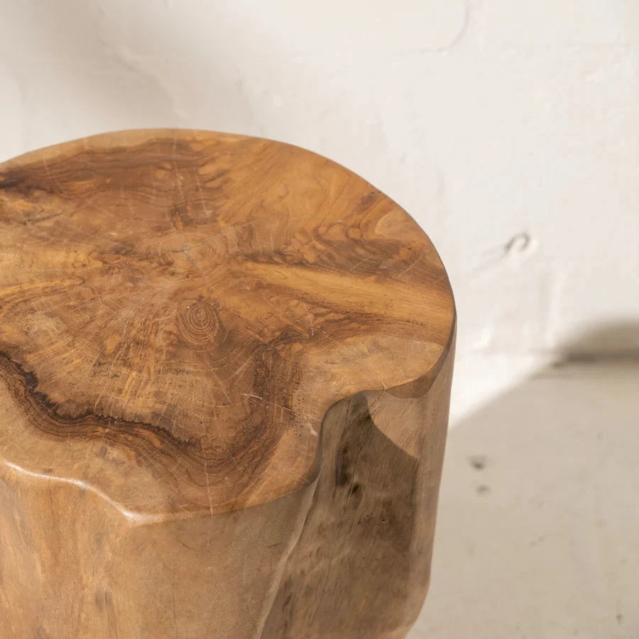 Hadi Round Teak Stump Stool/Side Table Inartisan 