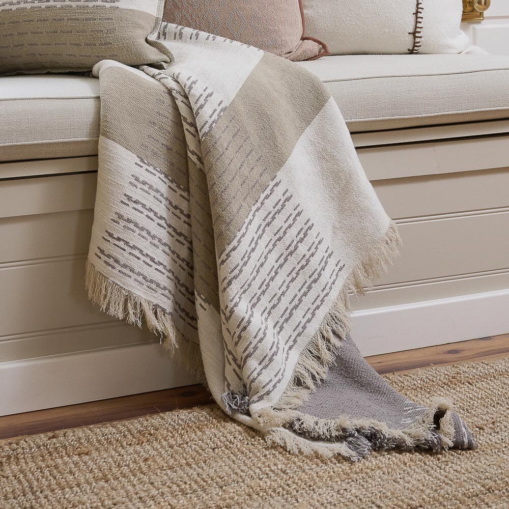 Hagen Throw - Off White/Slate Eadie Lifestyle 