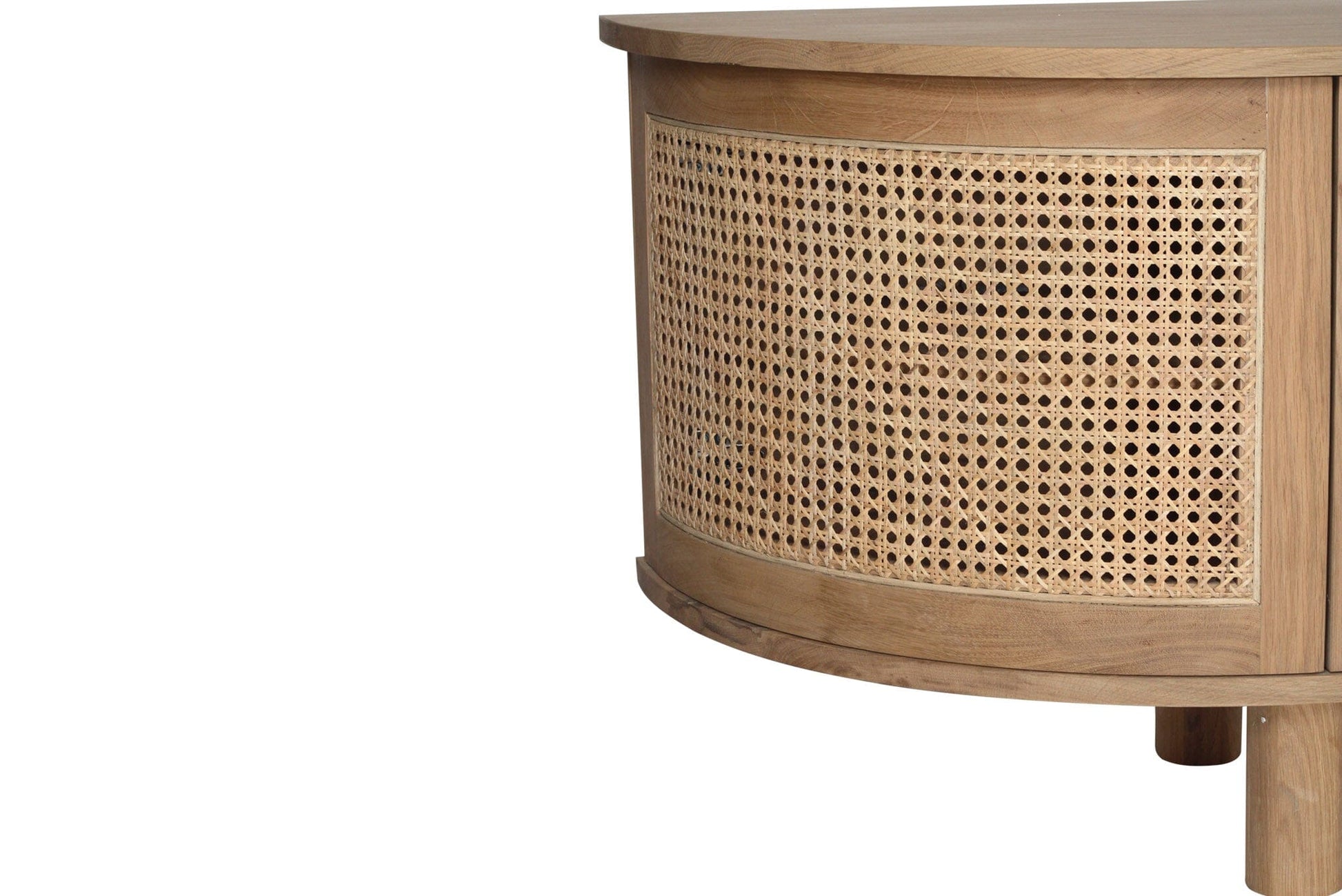 Hali American Oak Curved Edge Entertainment Unit - 200cm | 4 Door Sun Republic 