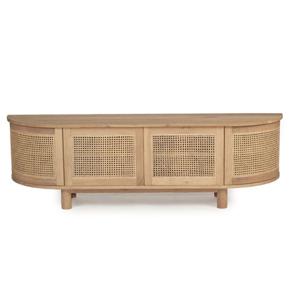 Hali American Oak Curved Edge Entertainment Unit - 200cm | 4 Door Sun Republic 