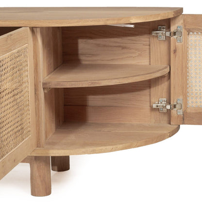 Hali American Oak Curved Edge Entertainment Unit - Four Door Sun Republic 