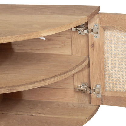 Hali American Oak Curved Edge Entertainment Unit - Four Door Sun Republic 