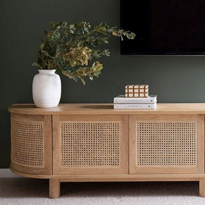Hali American Oak Curved Edge TV Entertainment Unit - Four Door Sun Republic 