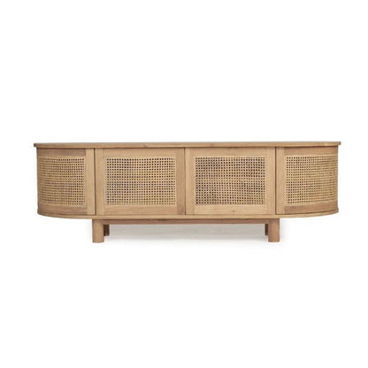 Hali American Oak Curved Edge TV Entertainment Unit - Four Door Sun Republic 