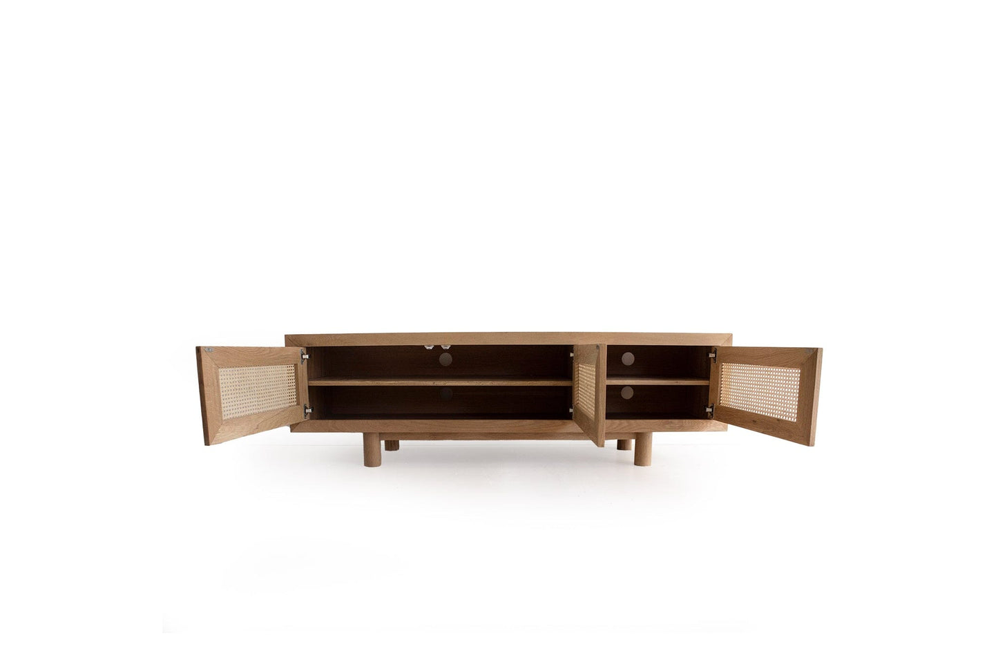 Hali American Oak Entertainment Unit - Three Door Sun Republic 