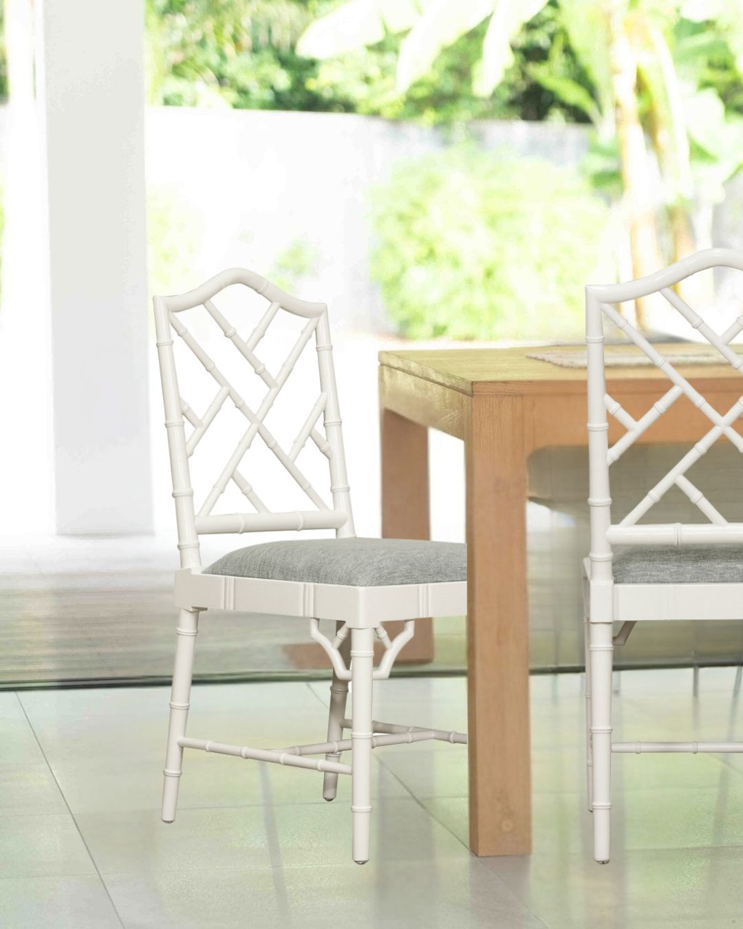 Hampton Dining Chair – White/Duck Egg Blue Abide 