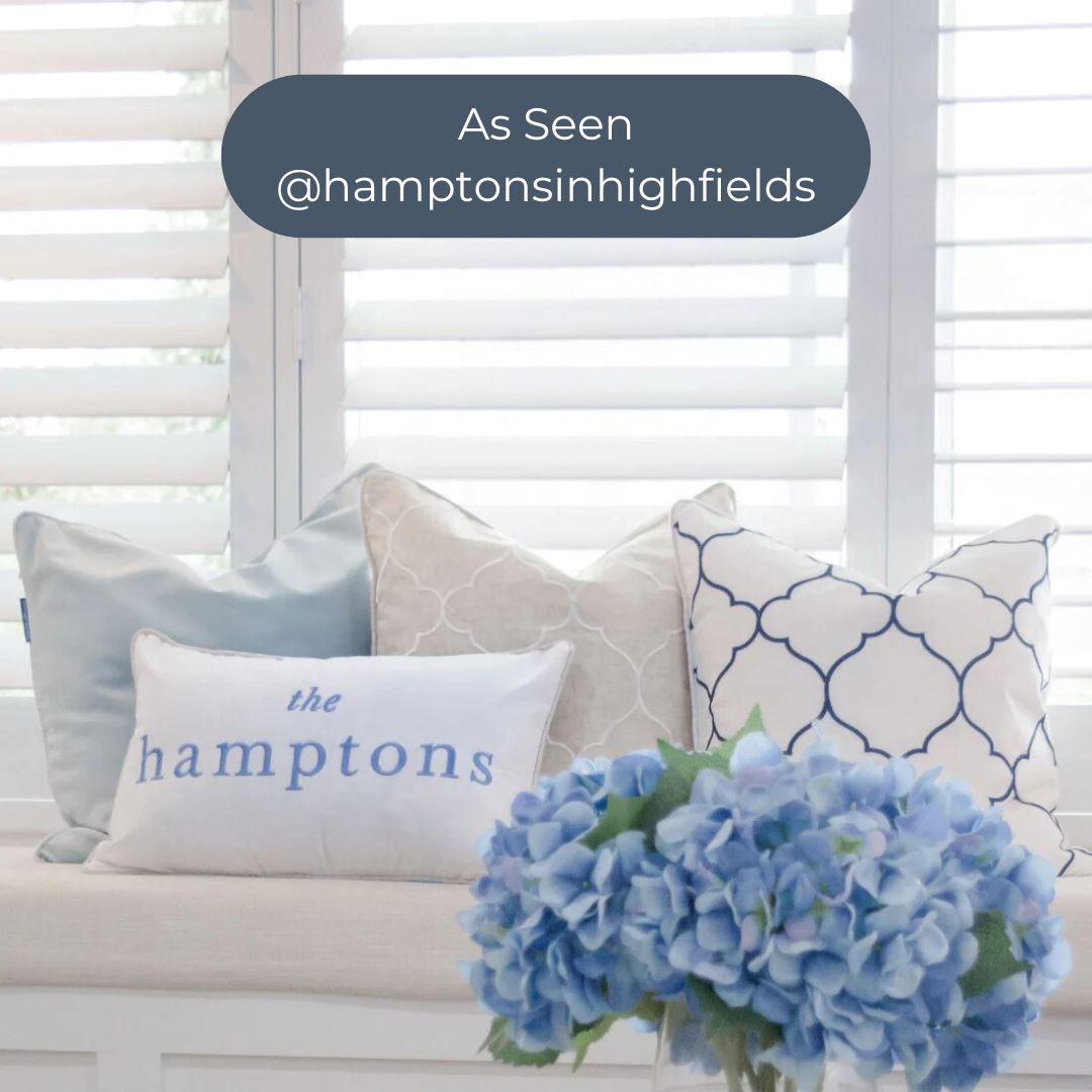 Hamptons Trellis Cushion – Navy & White or Natural & White Sun Republic 