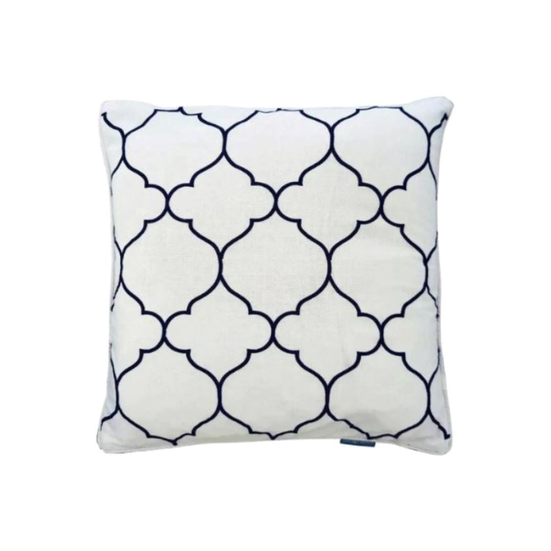 Hamptons Trellis Cushion – Navy & White or Natural & White Sun Republic 