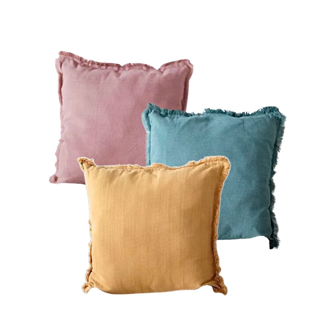 Hand Loomed 100% Cotton Cushion Covers - Mustard, Sage & Peony Sun Republic 