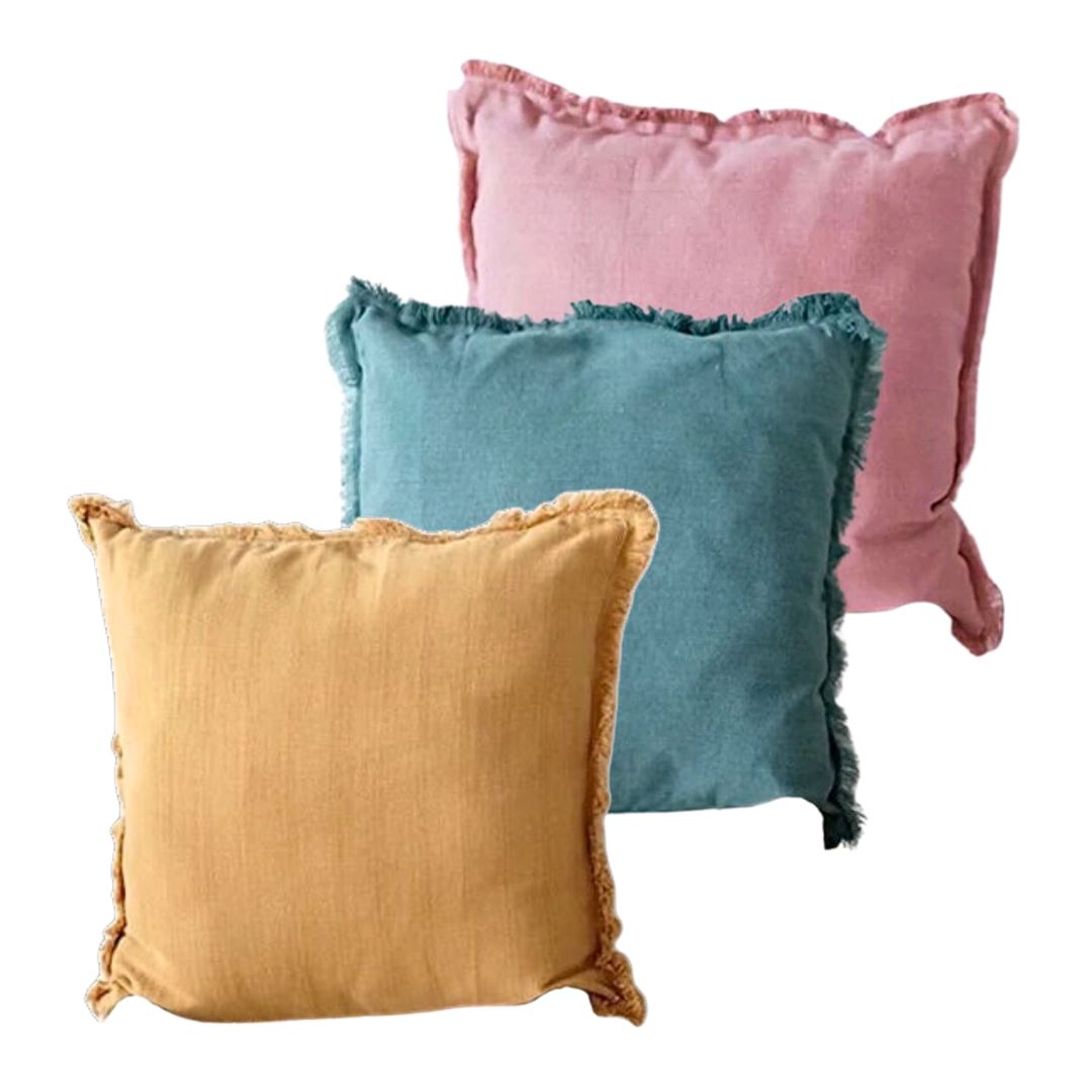 Hand Loomed 100% Cotton Cushion Covers - Mustard, Sage & Peony Sun Republic 