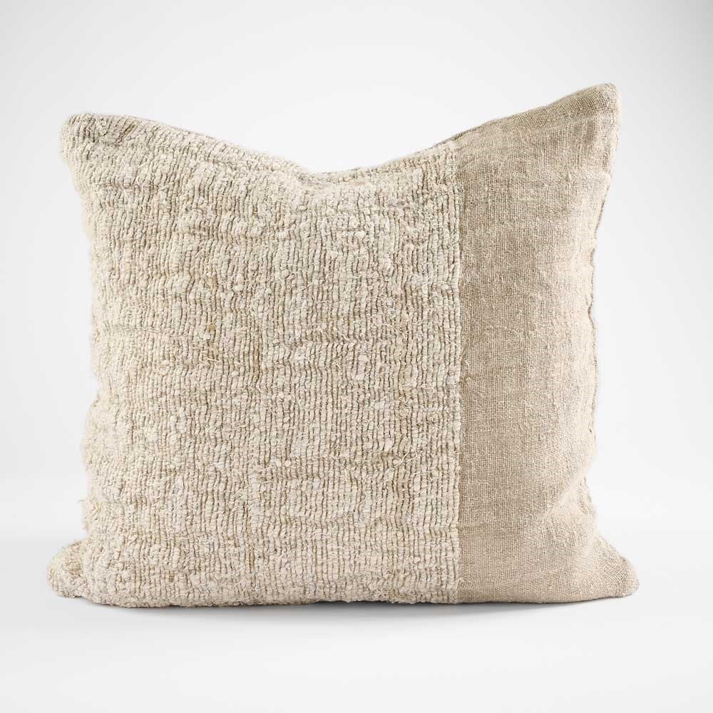 Handwoven Linen Cushion With Feather Insert - Raffine - 2 Sizes Sun Republic 