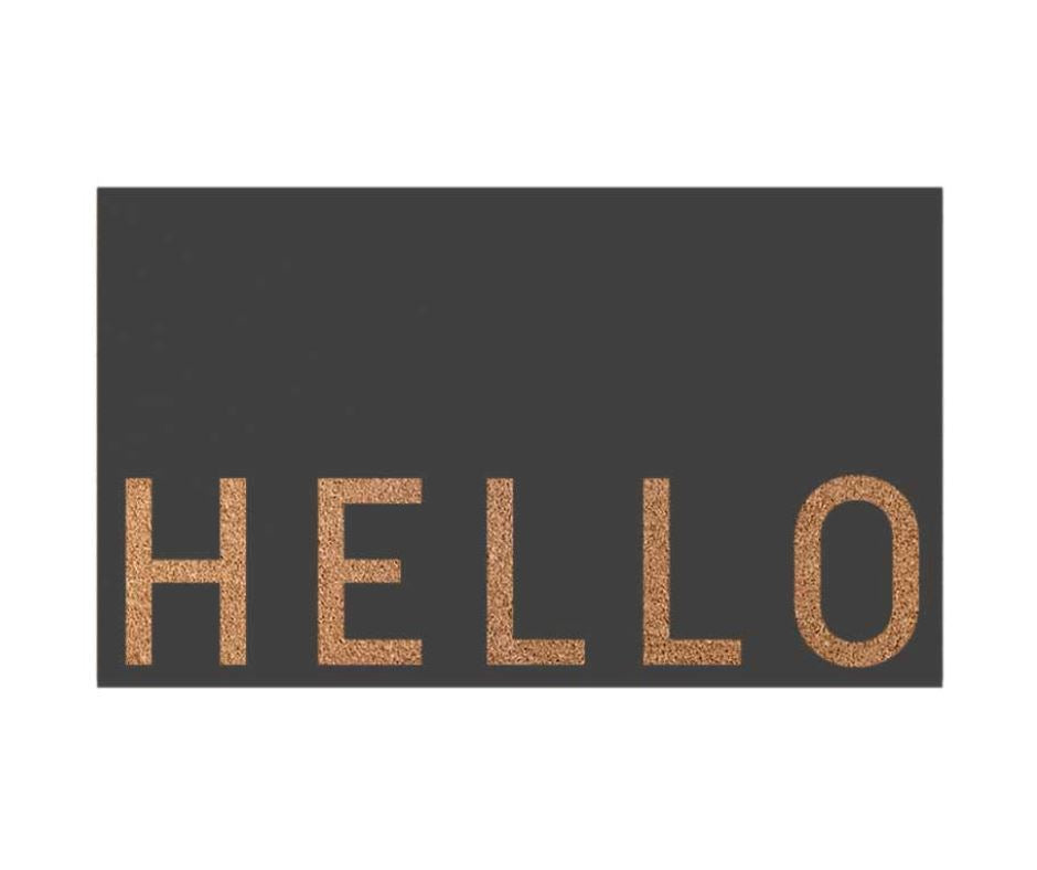 HELLO Door Mat - Charcoal - 2 Sizes Sun Republic 