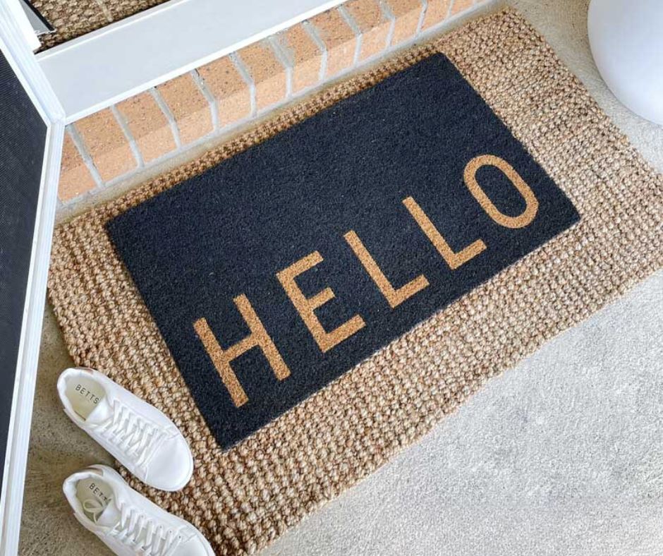 HELLO Door Mat - Charcoal - 2 Sizes Sun Republic 