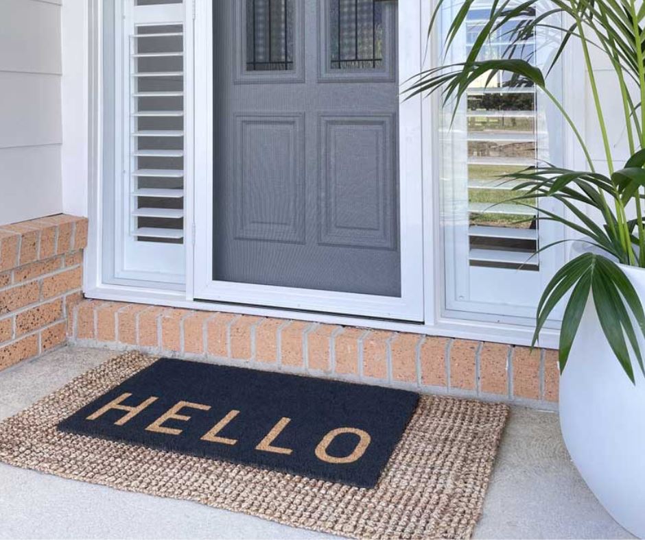 HELLO Door Mat - Charcoal - 2 Sizes Sun Republic 