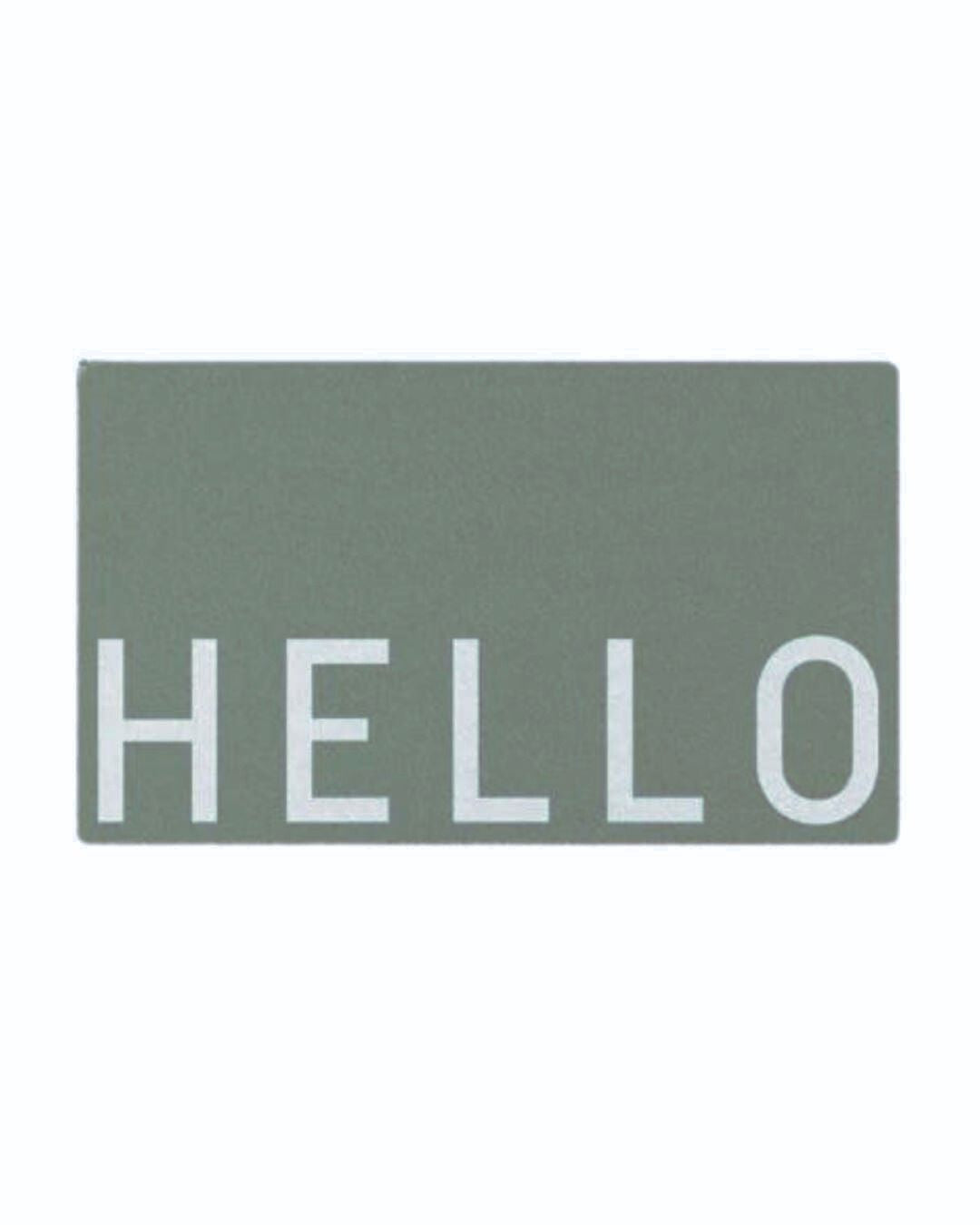 HELLO Door Mat - Sage Green Eucalyptus Door Mates 