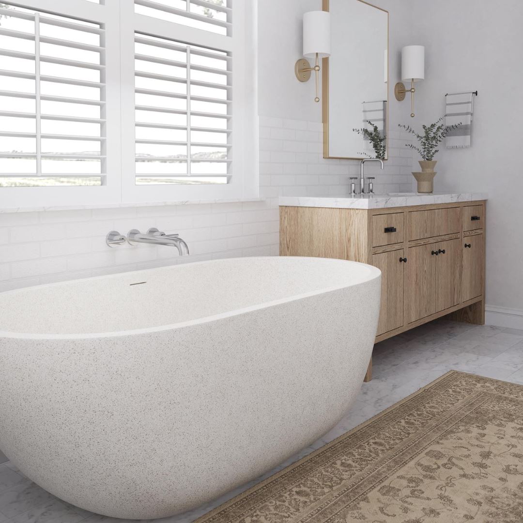 Honey 1500mm Freestanding Stone Composite Bath SUN REPUBLIC 