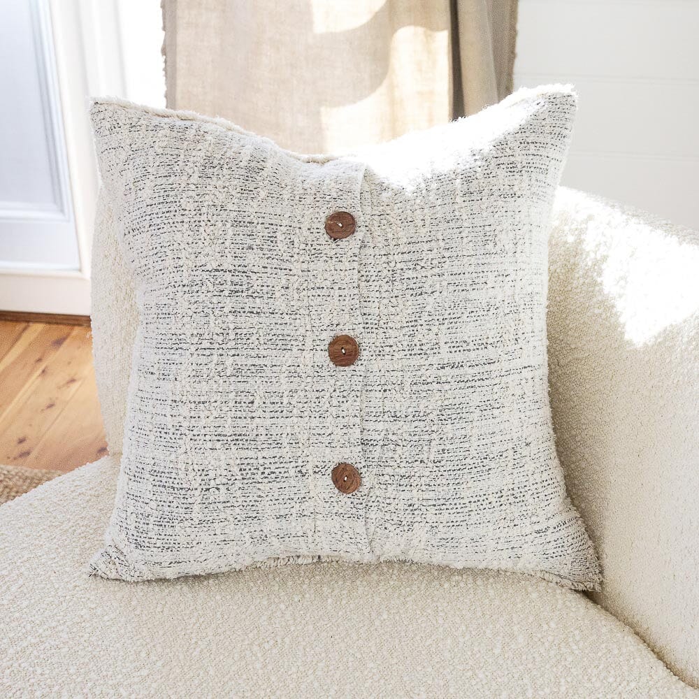 Ida Square Reversible Cotton Cushion | Ombre Off White/Slate (50cm x 50cm) Sun Republic 