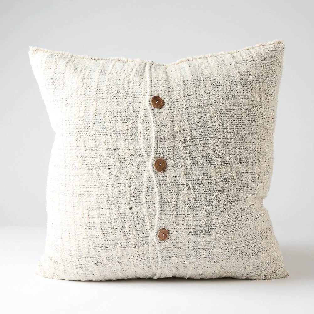 Ida Square Reversible Cotton Cushion | Ombre Off White/Slate (50cm x 50cm) Sun Republic 