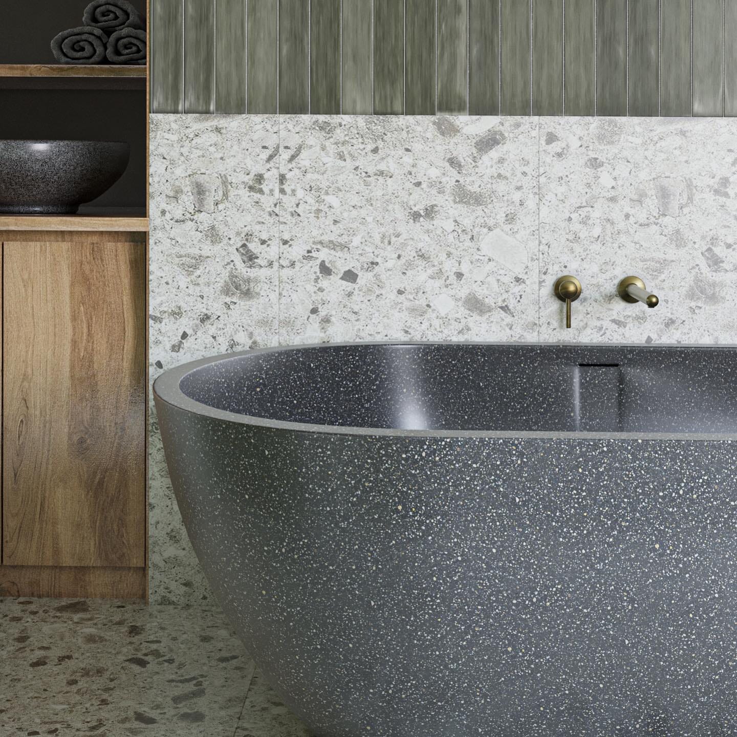 Indy 1700mm Freestanding Stone Composite Bath SUN REPUBLIC 