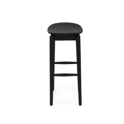  Jansen American Oak Counter Saddle Stool in black  