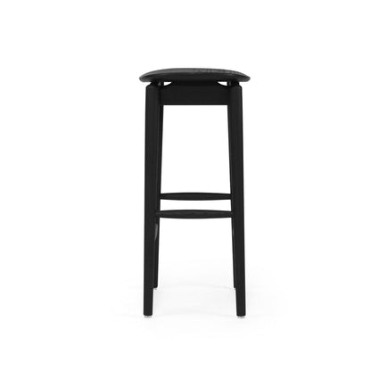 Jansen American Oak Counter Saddle Stool in black  