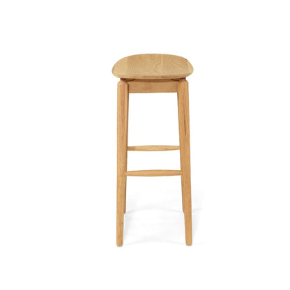 Jansen American Oak Counter Bar Saddle Stool  in Natural on a white background from Sun Republic 