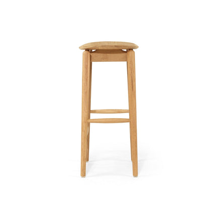  Jansen American Oak Counter Bar Saddle Stool  in Natural on a white background from Sun Republic 