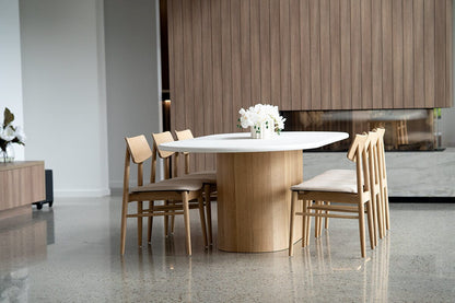 Jansen American Oak Dining Chair | Natural with Linen Seat Sun Republic 