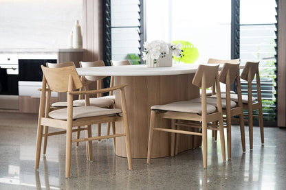 Jansen American Oak Dining Chair | Natural with Linen Seat Sun Republic 