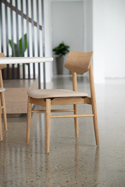Jansen American Oak Dining Chair | Natural with Linen Seat Sun Republic 